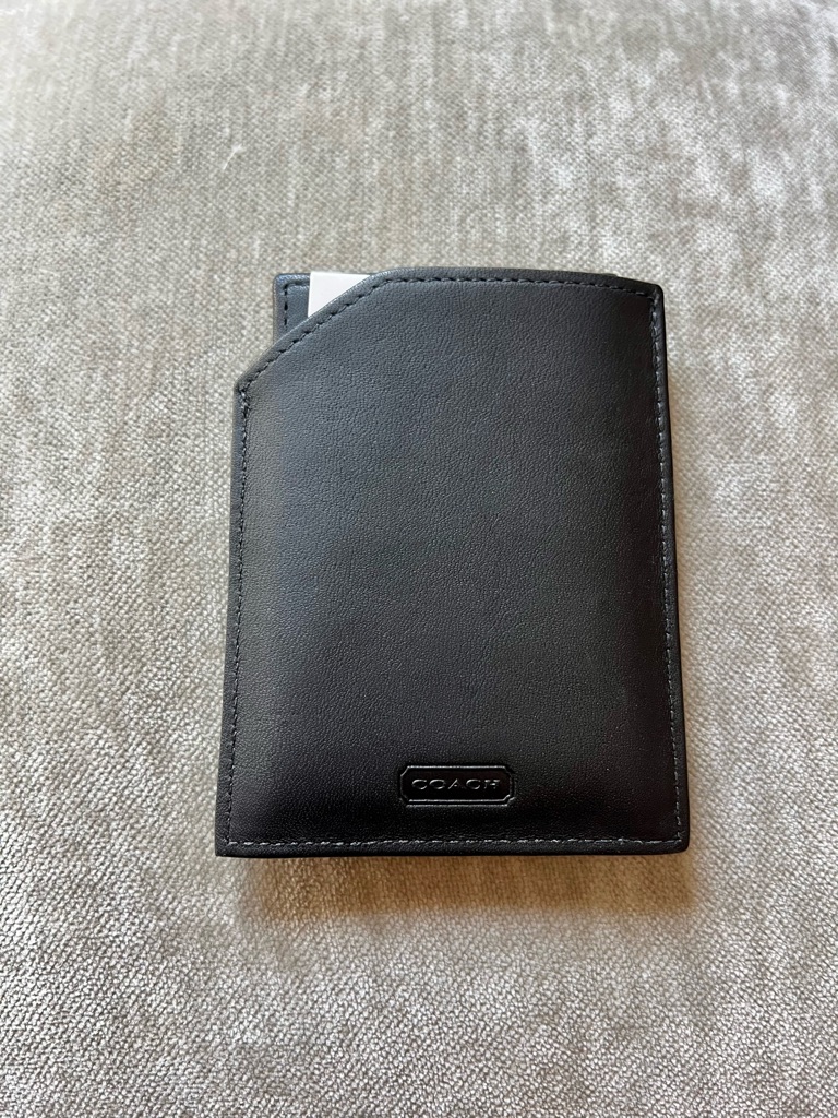 1999 Coach Black Smooth Leather Card Holder With Mirror And Original Booklet